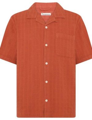 KnowledgeCotton Apparel Kurzarm-Hemd Structure