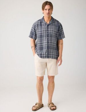 KnowledgeCotton Apparel Leinenshorts – Loose linen shorts – VEGAN – aus Bio-Leinen