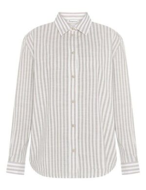 KnowledgeCotton Apparel Lockere gestreifte Bluse aus Bio-Baumwolle