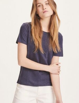 KnowledgeCotton Apparel Regular Leinen-T-Shirt aus Bio-Leinen – GOTS/Vegan