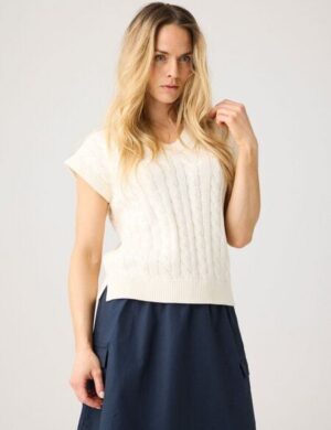 KnowledgeCotton Apparel Strick-Pullunder CABLE aus Bio-Baumwolle