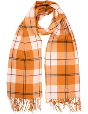 KnowledgeCotton Apparel Veganer Winterschal – kariert mit Fransen