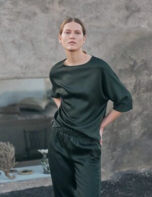 LANIUS 3/4 Arm Bluse in waldgrün