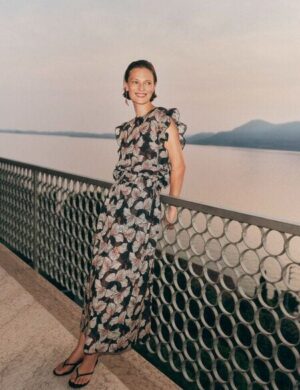 LANIUS Blusenshirt mit Volant (GOTS) aus Bio-Baumwolle