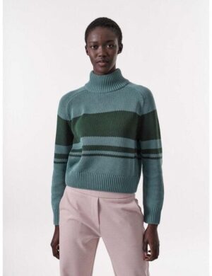 LANIUS Colourblock-Pullover aus Bio-Baumwolle