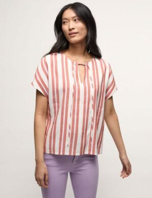 LANIUS Kurzarmbluse aus Leinen mit TENCEL & ECOVERO