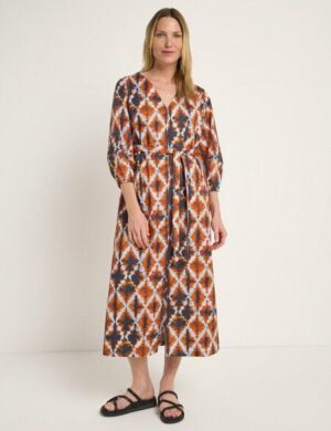LANIUS Midikleid mit Schlitz, batik