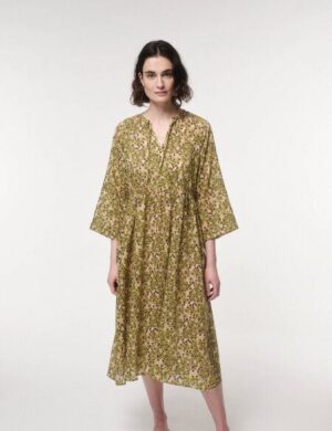 LANIUS Midikleid Print Flower Field aus TENCEL