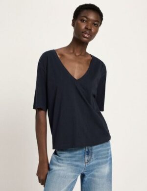 LANIUS Shirt mit V-Ausschnitt (GOTS)