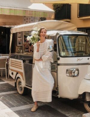 LANIUS Stickereibluse (OCS) mit Volant aus Bio-Baumwolle