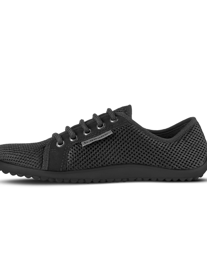 Leguano - Aktiv Lavaschwarz, Schwarze Sohle - Barfußschuh Sneaker