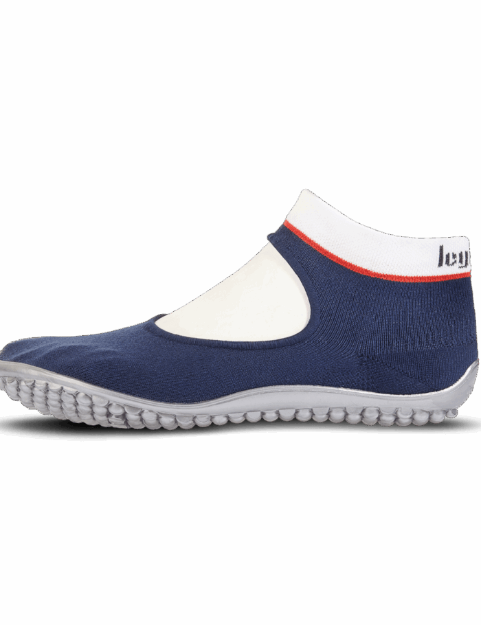 Leguano - Ballerina Blau, Rot-Weißer Bund - Barfußschuh Sneaker