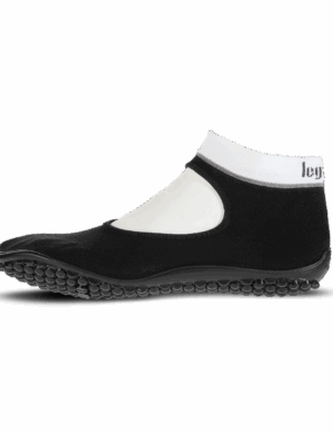 Leguano - Ballerina Schwarz, Weißer Bund - Barfußschuh Sneaker