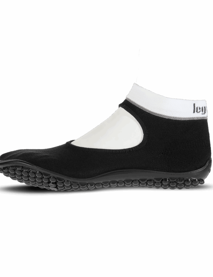 Leguano - Ballerina Schwarz, Weißer Bund - Barfußschuh Sneaker Leguano - Ballerina Schwarz, Weißer Bund - Barfußschuh Sneaker