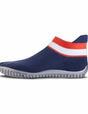 Leguano – Sneaker Hausschuh Blau, Rot-Weißer Bund – Barfußschuh Sneaker