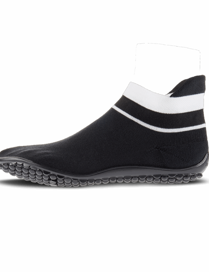 Leguano - Sneaker Hüttenschuh Schwarz, Weißer Bund - Barfußschuh Sneaker