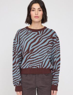 Mazine Baumwollstrickpullover Zebra