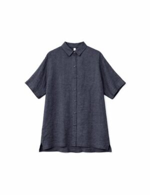 Mazine Kurzarm Hemdblusenkleid aus 100% Leinen