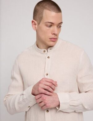 Mazine Leinenhemd mit Stehkragen (Stand Collar Linen Shirt)