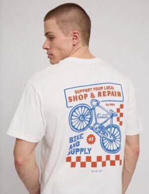 Mazine T-Shirt aus Bio-Baumwolle - Bike Shop Backprint