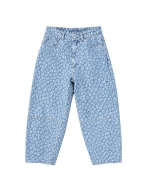 Mazine - Women's Printed Barrel Leg Denim Pants - Jeans