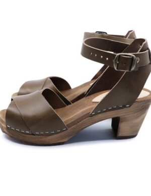 FESTIVAL - schwedische Holz Clogs Sandale von me&myclogs - high mid heel