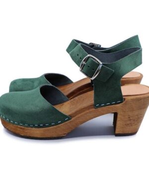 MAJKEN - schwedische Holz Clogs Sandale von me&myclogs - high mid heel