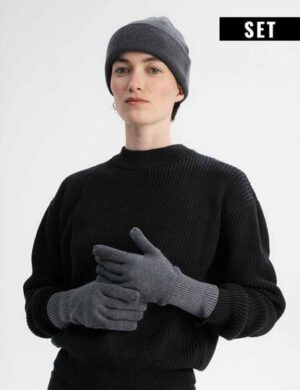 MELA Bundle Feinstrick Mütze HIMMAT + Strick Handschuhe RISHI