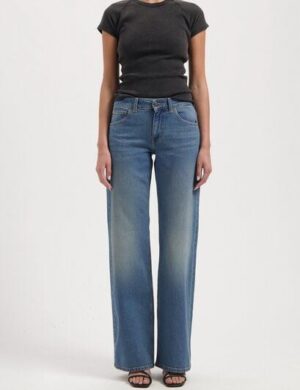 MUD Jeans Damen Jeans Cleo Mid Loose – Earth Stone