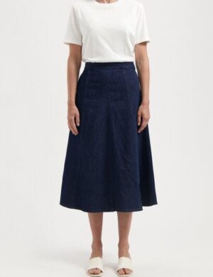 MUD Jeans Damen Jeans Mae Panel Skirt – Stone Indigo