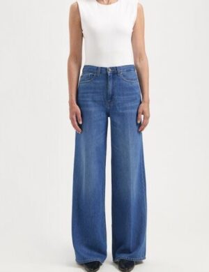 MUD Jeans Damen Jeans Sara High Loose Flow – Medium Vintage Stone