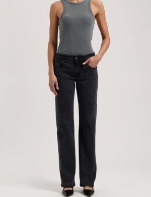 MUD Jeans Damen Jeans Straight Leg Carry – Black Vintage