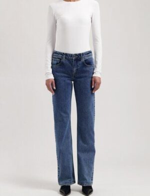 MUD Jeans Damen Jeans Straight Leg Carry - Stone Vintage