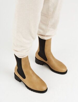 NINE TO FIVE #saxa - hoher Chelsea Boot aus veganer Microfaser mit recycelter Profilsohle