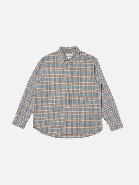 Nudie Jeans Hemd Filip Basket Prairie - Light Blue Nudie Jeans Hemd Filip Basket Prairie - Light Blue