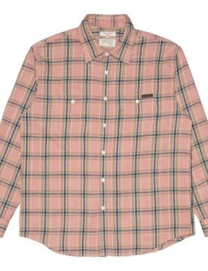 Nudie Jeans Kariertes Langarm-Hemd Julian Worker Check Pink