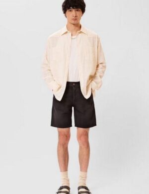 Nudie Jeans Ryan Cuban Shirt ecru – aus Bio-Baumwolle