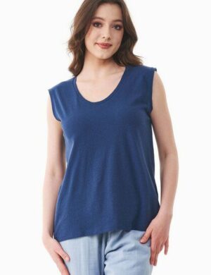 ORGANICATION Top aus Bio-Baumwolle und Leinen