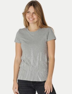 Peaces.bio - handbedruckte Biomode Damen Fit T-Shirt Gräservielfalt