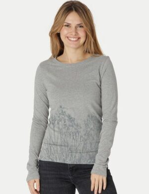 Peaces.bio - handbedruckte Biomode Langarmshirt Damen Mystic Iris