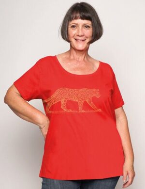 Peaces.bio - handbedruckte Biomode Loosefit Shirt Damen Leopard