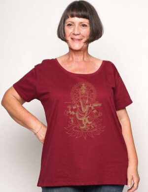 Peaces.bio - handbedruckte Biomode Loosefit Shirt Ganesha Damen