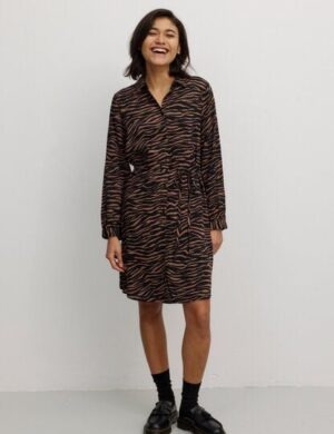 Damen Kleid aus LENZING ECOVERO Viskose - MELON ZEBRA - recolution