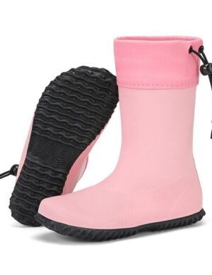 SAGUARO Gummistiefel Barfußschuhe vegan Winter Regen Stiefel Naturkautschuk gefüttert