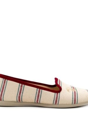 Veganer thies 1856 ® Eco Stripe Closed Slipper aus rec. Baumwolle