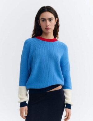 thinking mu Carmen Blue Multicolor Knitted Sweater