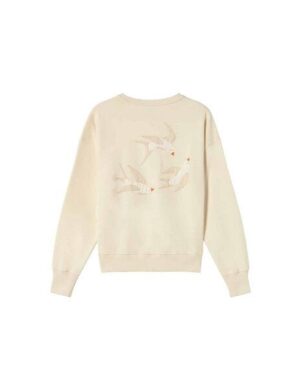 thinking mu Jodie Sweater mit Vogelapplikation
