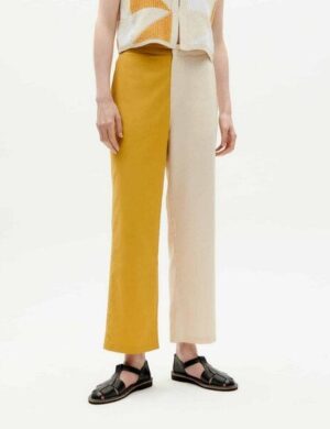 thinking mu Yellow patched Mariam pants