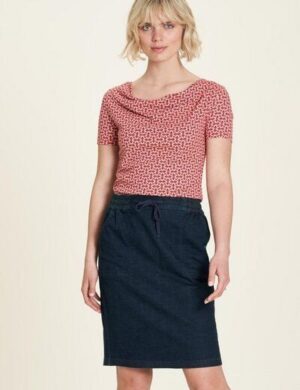 TRANQUILLO Jersey Shirt mit Wasserfallausschnitt (S24C11)