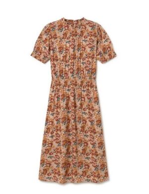 TWOTHIRDS Grassholm nachhaltiges Kleid für Frauen in Small Green Flowers, Rose Flowers und Wild Forest